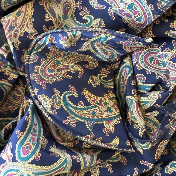 Vintage Talbots Pleated Paisley Midi Dress Sz 16 - Picture 7 of 10